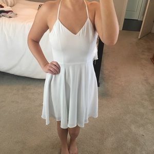 White v-neck dress
